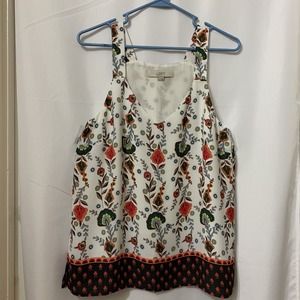Loft - Women’s Plunging V-Neck Tank Blouse - Contrasting Hem - Size Small